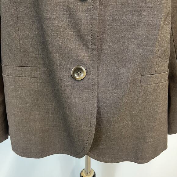 Lands' End Blazer Jacket Plus size 24W Petite Brown Wool Stretch Career Suit - Picture 5 of 10